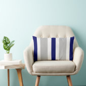 灰色の濃紺及び白のストライプな腰神経の枕ギフト ランバークッション (椅子)