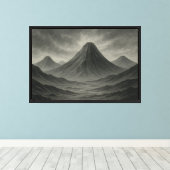 灰色の火山の谷 キャンバスプリント (インサイチュ (ウッドフロア))