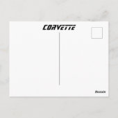 灰色の煙の取り外し可能な背景を持つ赤いコルベット ポストカード (裏面)