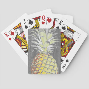 灰色の熱帯黄色いPinneapple トランプ