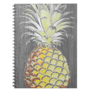 灰色の熱帯黄色いPinneapple ノートブック