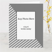 灰色の父の日にあなたの写真 カード (黄色い花)