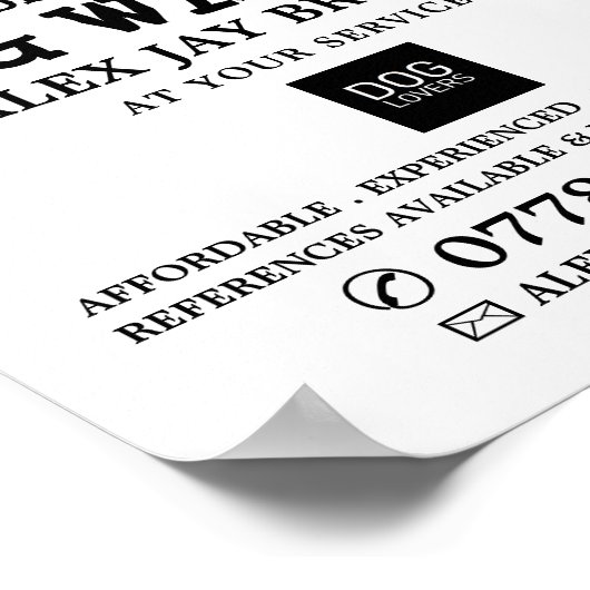 灰色の犬と骨、ドッグウォーカー広告ズ ポスター (角)