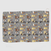 灰色の犬のパターン ゴルフタオル (横)
