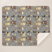 灰色の犬のパターン シェルパブランケット (正面(横))