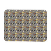 灰色の犬のパターン。 マグネット (横)