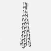 灰色の狼とパイプカートゥーンイラストレーション ネクタイ (正面)