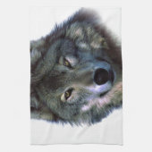 灰色の狼の目 キッチンタオル (縦)