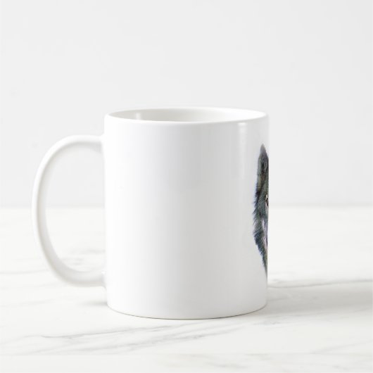 灰色の狼の目 コーヒーマグカップ (左)