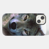 灰色の狼の目 iPhoneケース (裏面横)
