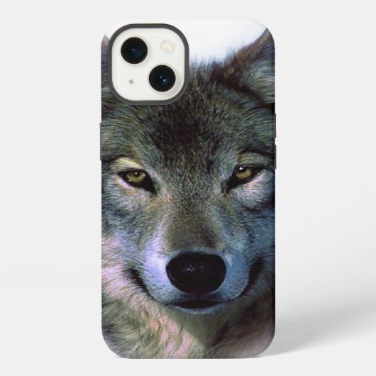 灰色の狼の目 iPhoneケース (裏面)