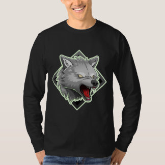 灰色の狼の頭 - 捕食者の精神 グラフィック Tシャツ