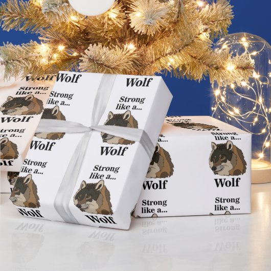 灰色の狼 ラッピングペーパー (クリスマス)