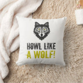 灰色の狼、狼のように吠える クッション (ブランケット)