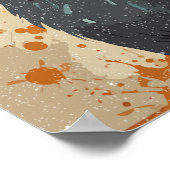 灰色の猫とカラフル ポスター (角)