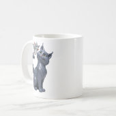 灰色の猫とコウモリ コーヒーマグカップ (正面左)