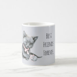 灰色の猫とマウス 最高の友達 forever コーヒーマグカップ