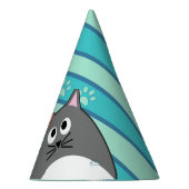 灰色の猫のパーティタイム パーティーハット (右)