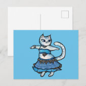灰色の猫のベリーダンサー ポストカード (正面/裏面)
