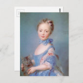 灰色の猫の女の子 ポストカード (正面/裏面)