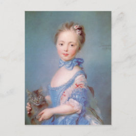 灰色の猫の女の子 ポストカード
