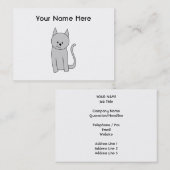 灰色の猫の漫画。 名刺 (正面/裏面)