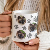 灰色の猫の足跡の写真8枚コラージュ コーヒーマグカップ