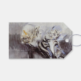 灰色の猫を飼っている女性(byジョバンニ・ボルディーニ) ギフトタグ