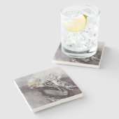 灰色の猫を飼っている女性(byジョバンニ・ボルディーニ) ストーンコースター (横)