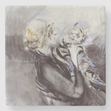 灰色の猫を飼っている女性(byジョバンニ・ボルディーニ)