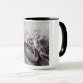 灰色の猫を飼っている女性(byジョバンニ・ボルディーニ) マグカップ (正面右)