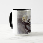 灰色の猫を飼っている女性(byジョバンニ・ボルディーニ) マグカップ (正面左)