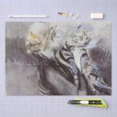 灰色の猫を飼っている女性(byジョバンニ・ボルディーニ) 薄葉紙 (クラフト)