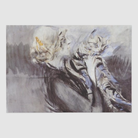 灰色の猫を飼っている女性(byジョバンニ・ボルディーニ) 薄葉紙 (正面)