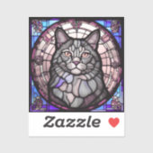 灰色の猫 シール (シート)