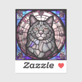 灰色の猫 シール