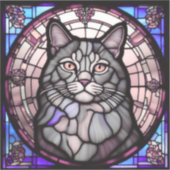 灰色の猫 シール (正面)
