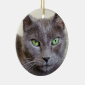 灰色の猫 セラミックオーナメント (右)
