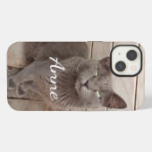 灰色の猫 iPhoneケース (裏面横)