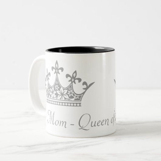 灰色の王冠の母のカスタムのマグ ツートーンマグカップ (正面左)