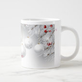 灰色の球体を持つメリークリスマスコーヒーマグ ジャンボコーヒーマグカップ (右)
