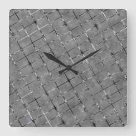 灰色の画像を長方形、グローワイヤに分割 スクエア壁時計