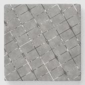 灰色の画像を長方形、明るい線に分割 ストーンコースター (正面)