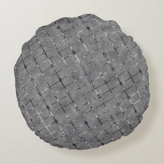 灰色の画像を長方形、明るさワイヤに分割 ラウンドクッション (裏面)