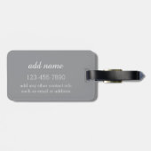 灰色の白いインスタグラム5フォトコラージモノグラム ラゲッジタグ (裏面横)