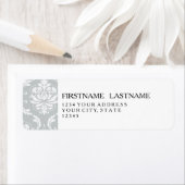 灰色の白いクラシックダンマスクパターン ラベル (インサイチュ)