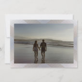 灰色の白いクラシックデコ金ゴールドモノグラム写真 セーブザデート (裏面)