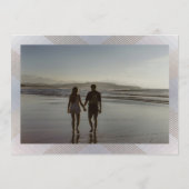 灰色の白いクラシックデコ金ゴールドモノグラム写真 セーブザデート (裏面)