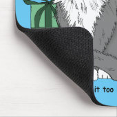 灰色の白いクリスマスの子猫 マウスパッド (コーナー)