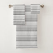 灰色の白いストライプバスタオルセット バスタオルセット (インサイチュ)